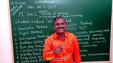 MH SET P 1 Unit 1 . Heuristic Teaching Method@In Marathi