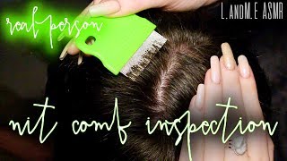 ASMR 💆 || REAL PERSON scalp & hair inspection with lice nit comb || 20MINS || no talking 🤐 ||