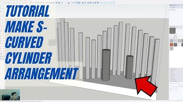 TUTORIAL MAKE S CURVED CYLINDER ARRANGEMENT SKETCHUP TUTORIAL