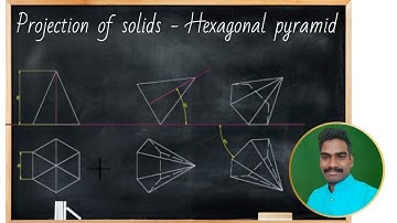 B.TECH - 1st YEAR - ENGINEERING DRAWING - PROJECTION OF SOLIDS - HEXAGONAL PYRAMID