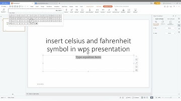 how to insert Celsius and Fahrenheit symbol in wps presentation