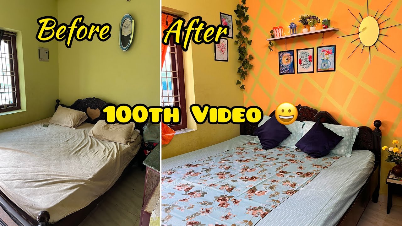 Indian Middle class Bedroom Makeover under 400|DIY Bedroom decor ...