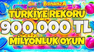SWEET BONANZA | 900.000 TL KOYDUK | REKORUMUZU ZORLA TAZELEDİK!!!  #slotoyunları #casino #slot