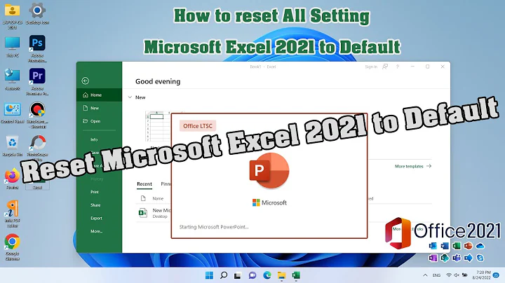 How to reset All Setting Microsoft Excel 2021 to Default Setting on Windows 11