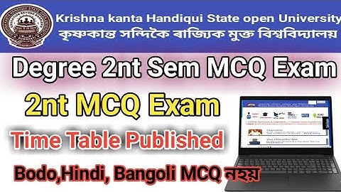Kkhsou Degree 2 nt Semester MCQ test Time Table Published ll Slybas Published ll 2nt MCQ