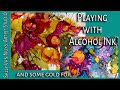 Alcohol Ink & Gold Leaf on Two Substrates | Alcohol Ink Painting on Freezer Paper and Yupo Paper