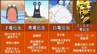 ワンピース 電伝虫16種まとめ One Piece Youtube