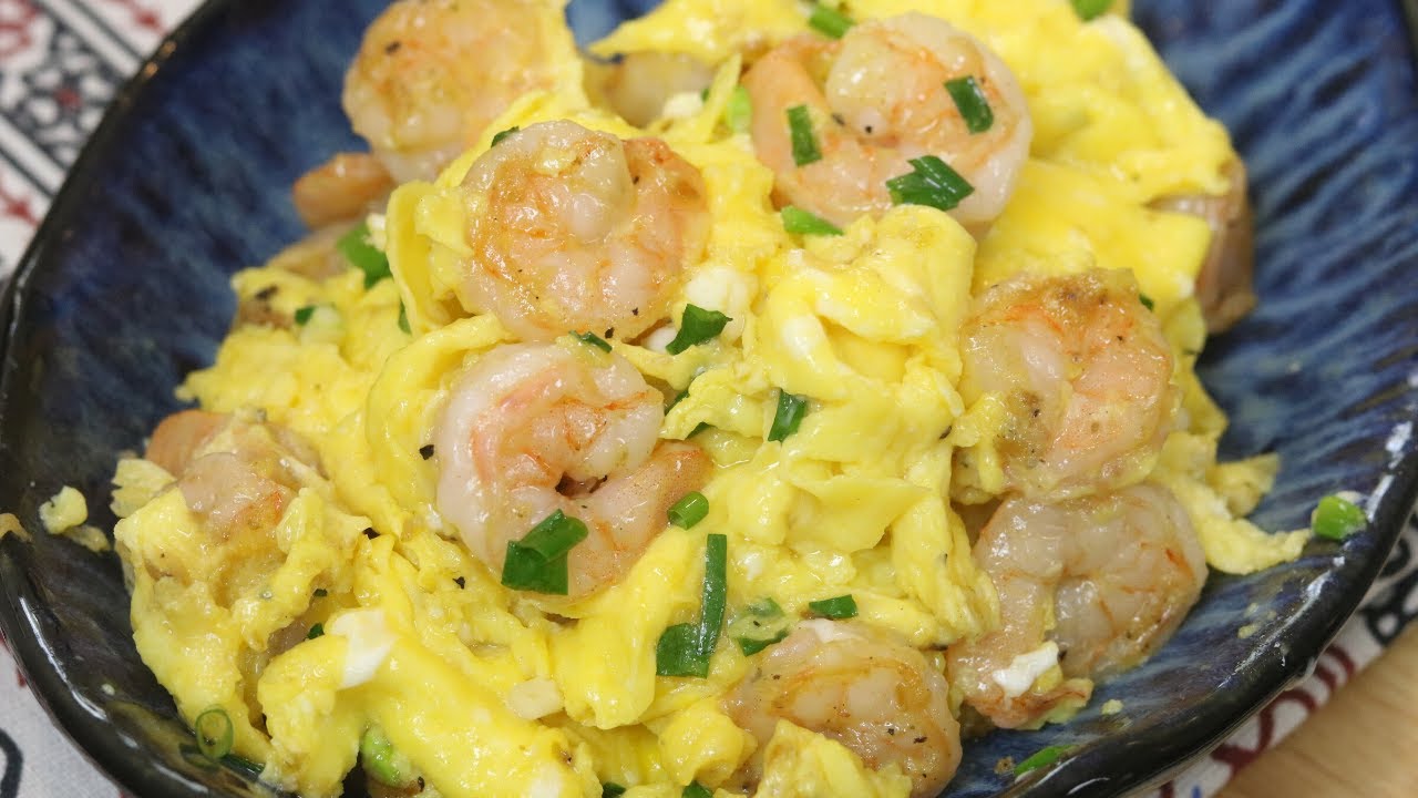 Scrambled Eggs w/ Shrimp Recipe | Souped Up Recipes