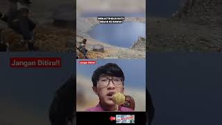 Menjatuhkan BATU BESAR Ke KAWAH Gunung!! Gak Disangka ini yg Terjadi, Nasya Kaila terkejut screenshot 2