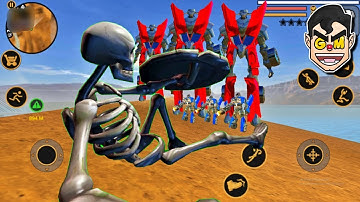 GIANT SKELETON DEFETED BY ROBOTS | Vegas Crime Simulator - Commentary Gameplay (Android/iOS)