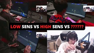 Tenz reacts to the FASTEST Aimlab PROS at CHAMPIONS | Low Sens vs High Sens vs... 🤣