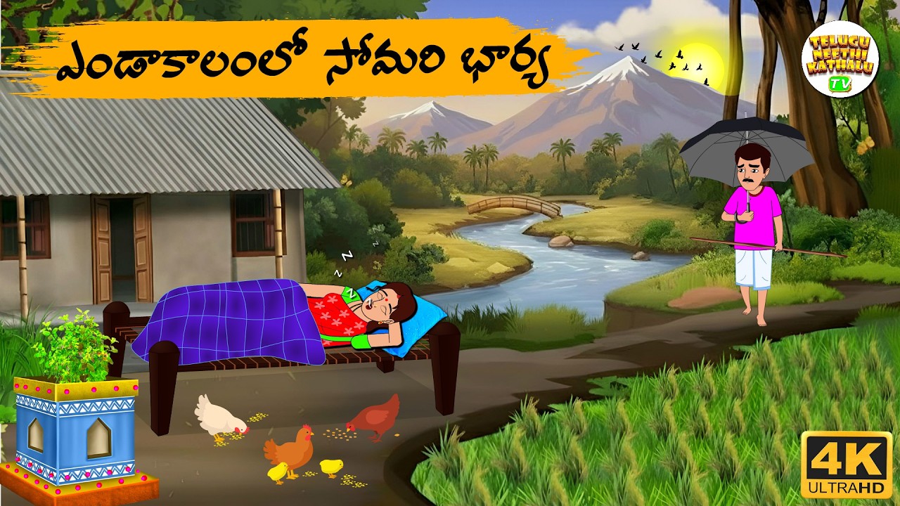 Telugu Stories - ఎండాకాలంలో  సోమరి భార్య  - Telugu Moral Stories | Telugu Neethi Kathalu Tv