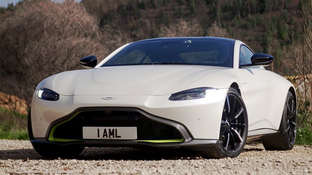 2019 Aston Martin Vantage Driving Interior Exterior Morning Frost White