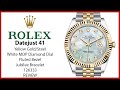 ▶ Rolex Datejust 41 Yellow Gold/Steel White MOP Diamond Dial Fluted Bezel Jubilee 126333 - REVIEW