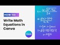 How to Write Math Equations in Canva | Math Equation Typing