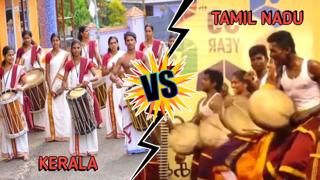 Kerala vs Tamil Nadu   Musical Instruments   Chenda Melam vs Parai Melam
