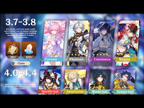 NEW UPDATE! CONFIRM 3.7 TO 4.4 BANNER ROADMAP! CONSTANCE, SAMPO CYRENE, PHAINON - Honkai Star Rail