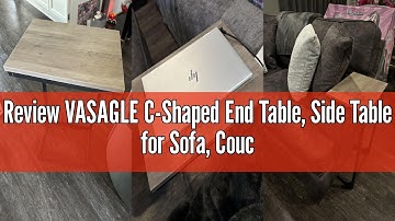 Review VASAGLE C-Shaped End Table, Side Table for Sofa, Couch Table with Metal Frame, Small TV Tray