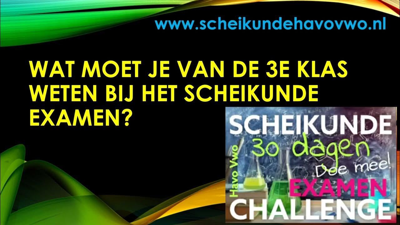 3e klas in het examen 30 dagen challenge voorbereiding scheikunde