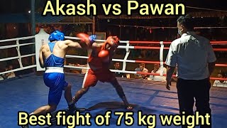 Uttarakhand Senior State Boxing Championship / Akash(Red) vs Pawan(blue) / 75kg catagory