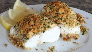 Oven Baked Cod With Ritz Cracker Topping With Butter, Lemon & Parsley