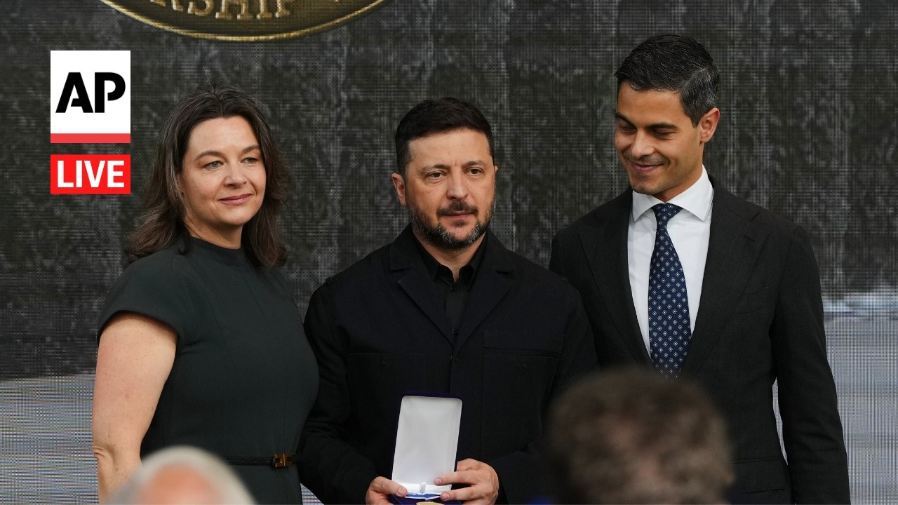 LIVE: Ukraine's Zelenskyy receives Four Freedoms Award in the
