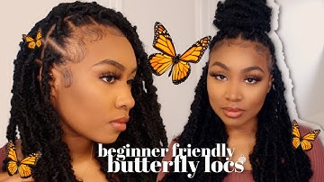 EASY BUTTERFLY LOC TUTORIAL | BEGINNER FRIENDLY MID-BACK SOFT LOCS #DISTRESSEDLOCS | Kathryn Bedell