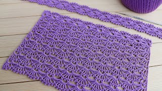 картинка: Простой УЗОР крючком МАСТЕР-КЛАСС по вязанию СХЕМА узора Easy to Crochet Tape Lace pattern