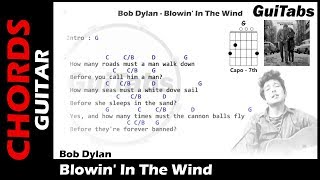 BLOWIN’ IN THE WIND 😌 - Bob Dylan ( Lyrics - GUITAR Chords 🎸- Karaoke )