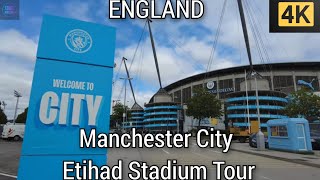 4K UK WALK ENGLAND Manchester City Etihad Stadium Tour