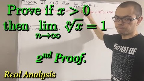 Prove if x ﹥ 0, then lim(x^1/n) = 1 (Second Proof) (ILIEKMATHPHYSICS)