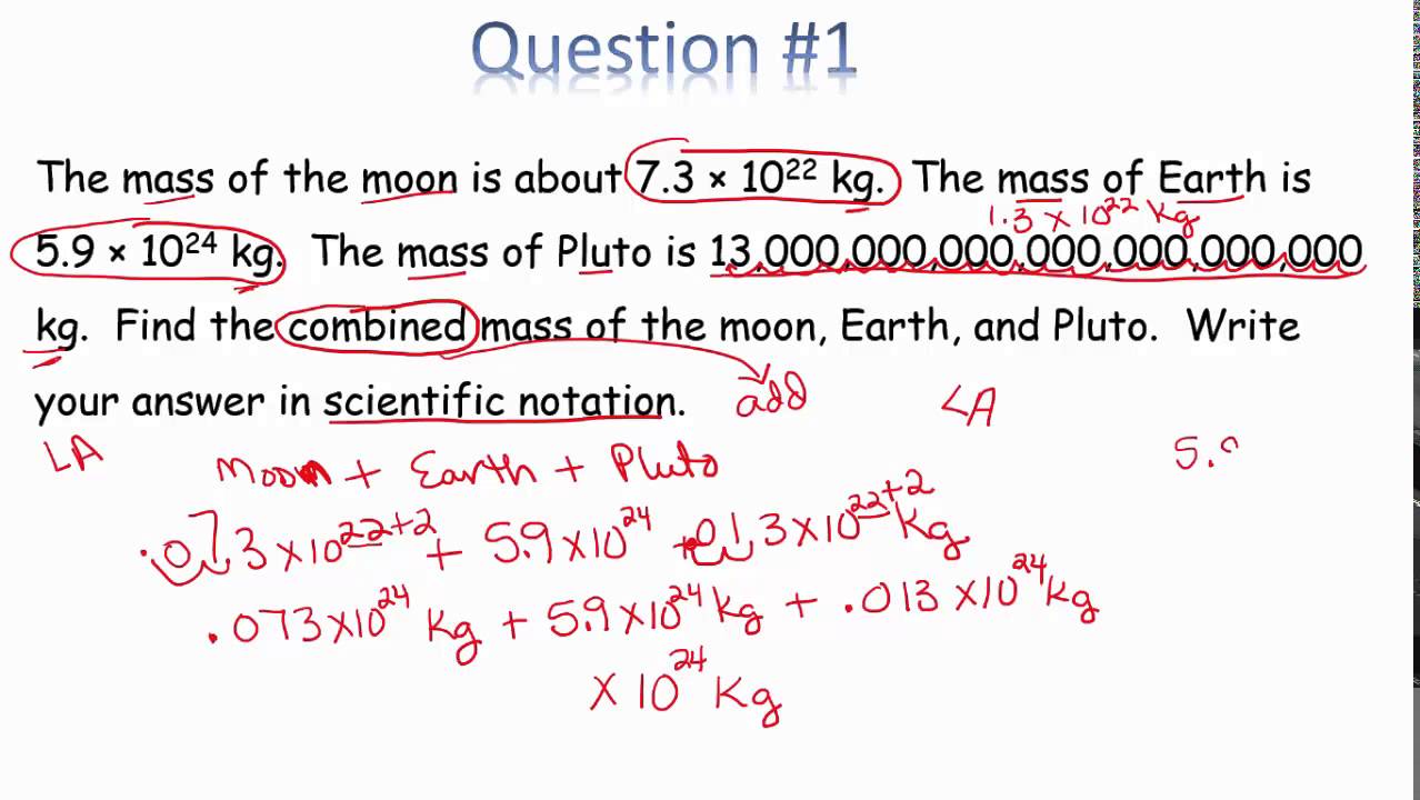 Scientific Notation Word Problems Worksheet