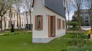 A tour of the Narrow House created by the artist Erwin Wurm in Claude Erignac Park, Le Havre