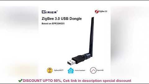 GIRIER ZigBee 3.0 Dongle USB Gateway, Universal ZigBee Gateway with Antenna Compatible with Home Ass