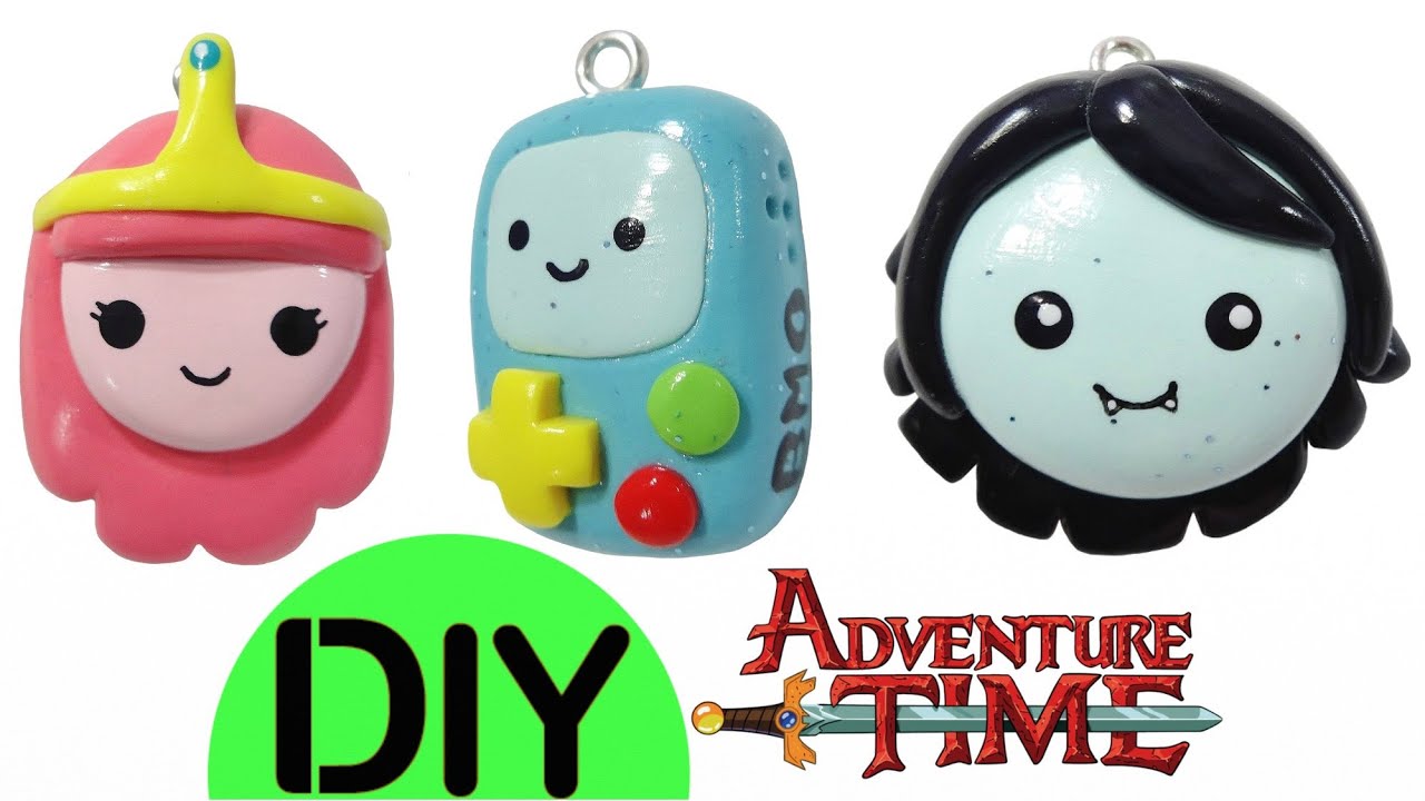 Diy Princess Bubblegum Marceline Bmo Kawaii Polymer Clay Charms Youtube