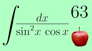 Integration by Partial Fractions, Integral of 1/sin² x cos x, Calculus 2