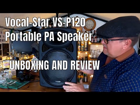 Vocal-Star VS-P120 Portable PA Speaker, Bluetooth, 2 Wireless Microphones.  Unboxing, Test, Review. 