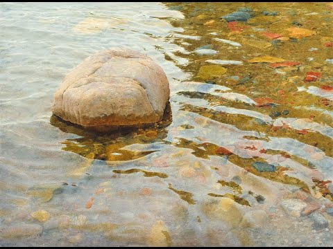 Видео: Простой способ нарисовать прозрачную воду|как нарисовать камни под водой легко #живопись