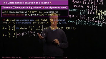Characteristic Equation - Linear Algebra - F3