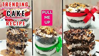 Trending Pull me up cake with two sauces | How to make pull me up cake | Chocolate  cake Easy Recipe