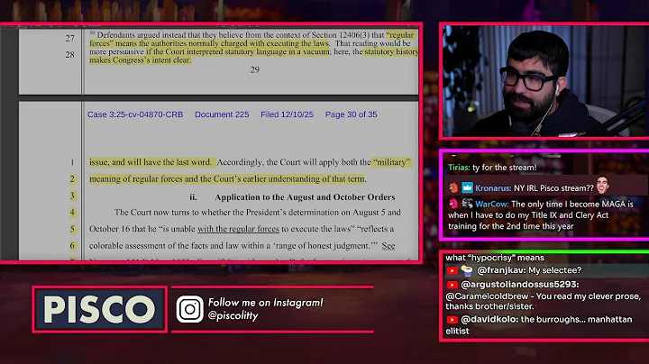 BREAKING -- National Guard Federalization ILLEGAL; Legal Updates; Legal Goobers