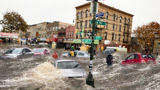 نيويورك ذهبت تحت الماء! فيضانات مخيفة في بروكلين، مدينة نيويورك، الولايات المتحدة الأمريكية