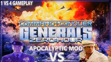 SUPREME COMMANDER VS 4 DEMO HARD AI (APOCALYPTIC MOD) Command & Conquer Generals Zero Hour 2024