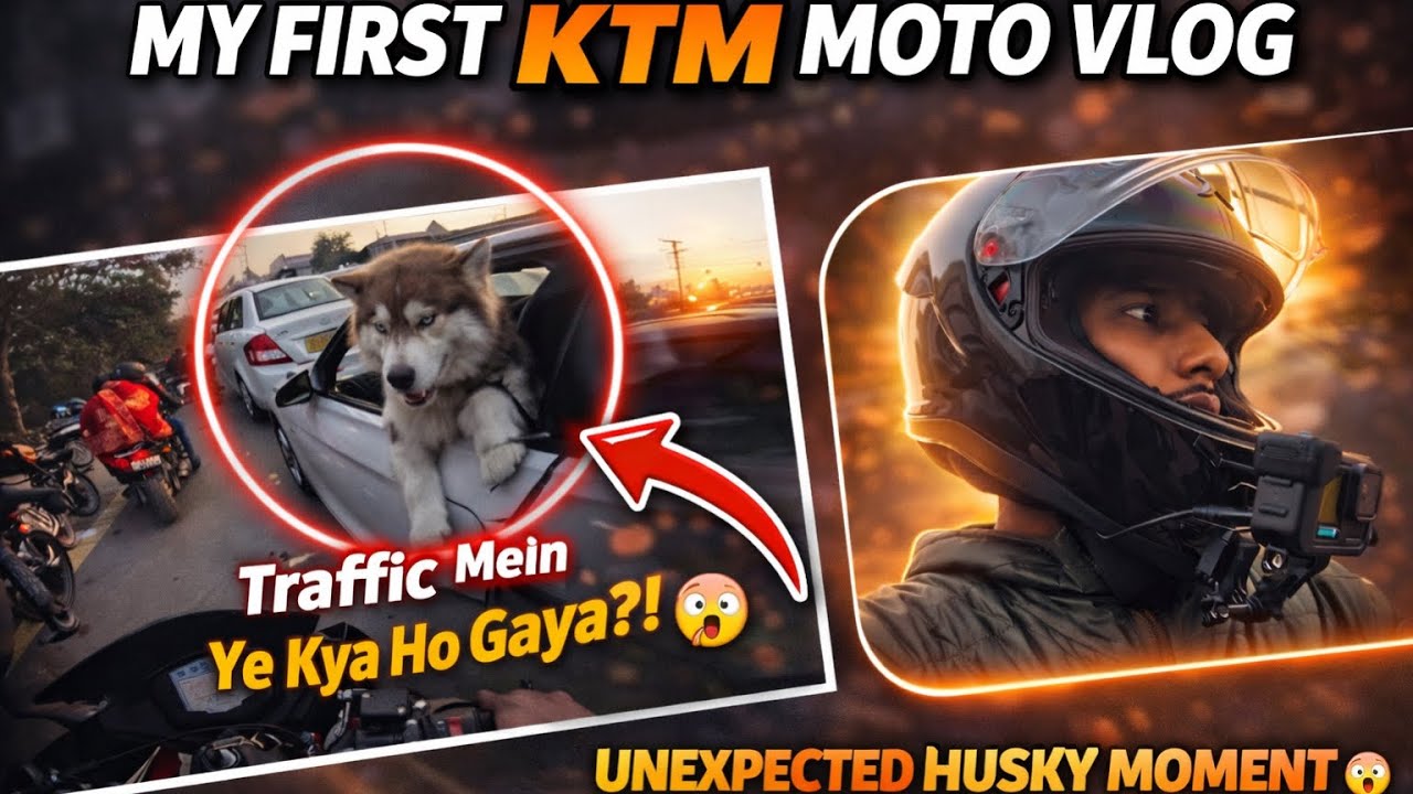 My First Moto Vlog 🏍️ | Traffic Mein Mila Husky 😱 | Unexpected Moment || 2026