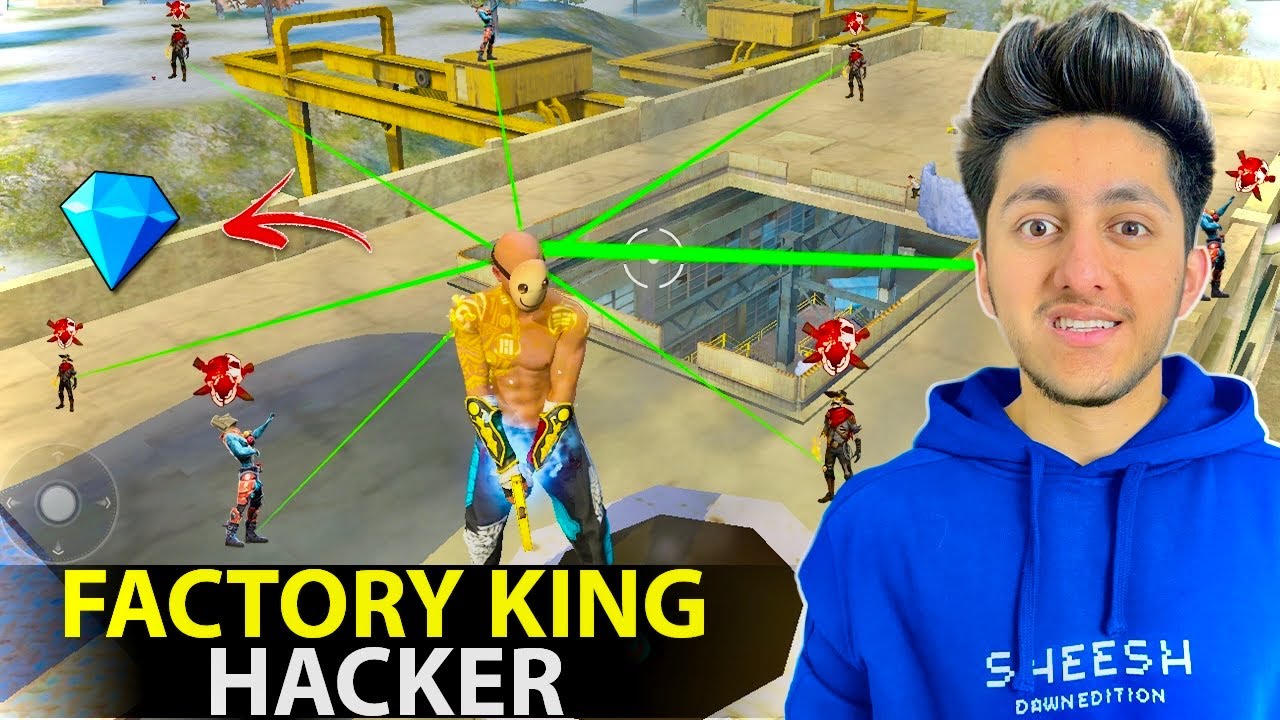 Factory King Hacker😡 I Meet Hacker On Factory Roof  Diamond Hacker. Wall  Hacker- Garena Free Fire 