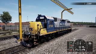 Train Sim World 2 (PS4) CSX EMD GP38-2 diesel locomotive start up.