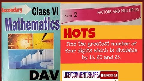 DAV Class 6 Maths Chapter 2 HOTS Question Solution@skyeasymath873