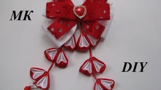 Бантик "Валентинка "Канзаши МК.DIY Бантик "Валентинка "Канзаши МК.DIY