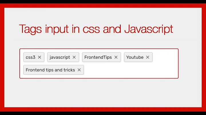 Tags input in CSS and javascript  (No Framework)