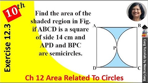 Find the area of the shaded region if ABCD is a square of side 14 cm and APD and BPC are semicircles